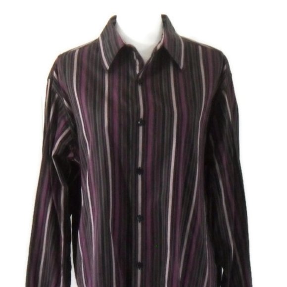 Axcess Purple Pinstripe Long Sleeve Dress Shirt - Picture 5 of 8